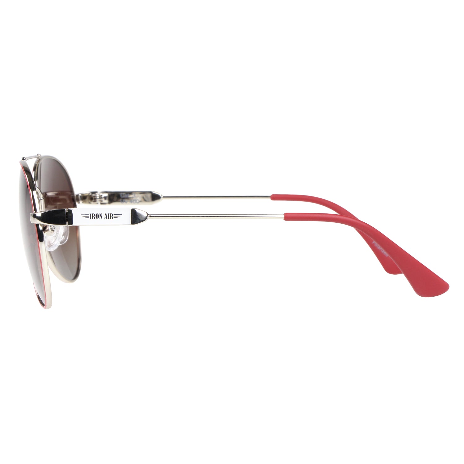 Kinder-Sonnenbrille Iron Air, 6 - 12 Jahre, Piloten-Design , Rot | Braune Gläser