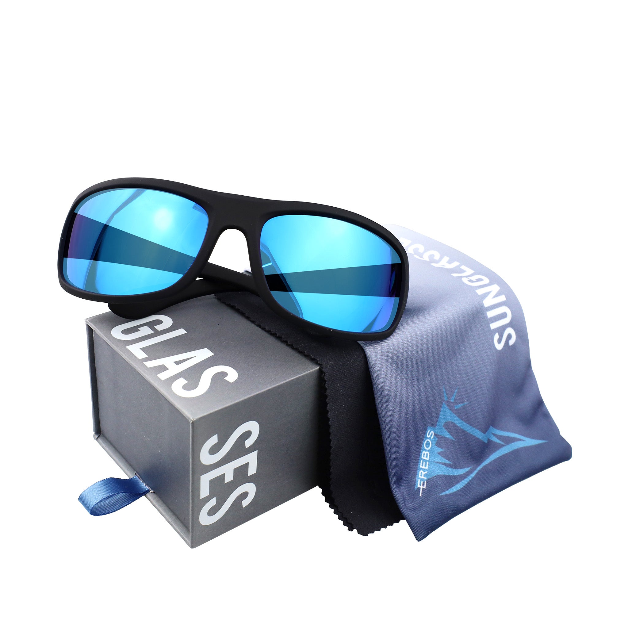 Sonnenbrille Erebos Extra Dunkel Kategorie 4 , M Blau verspiegelt