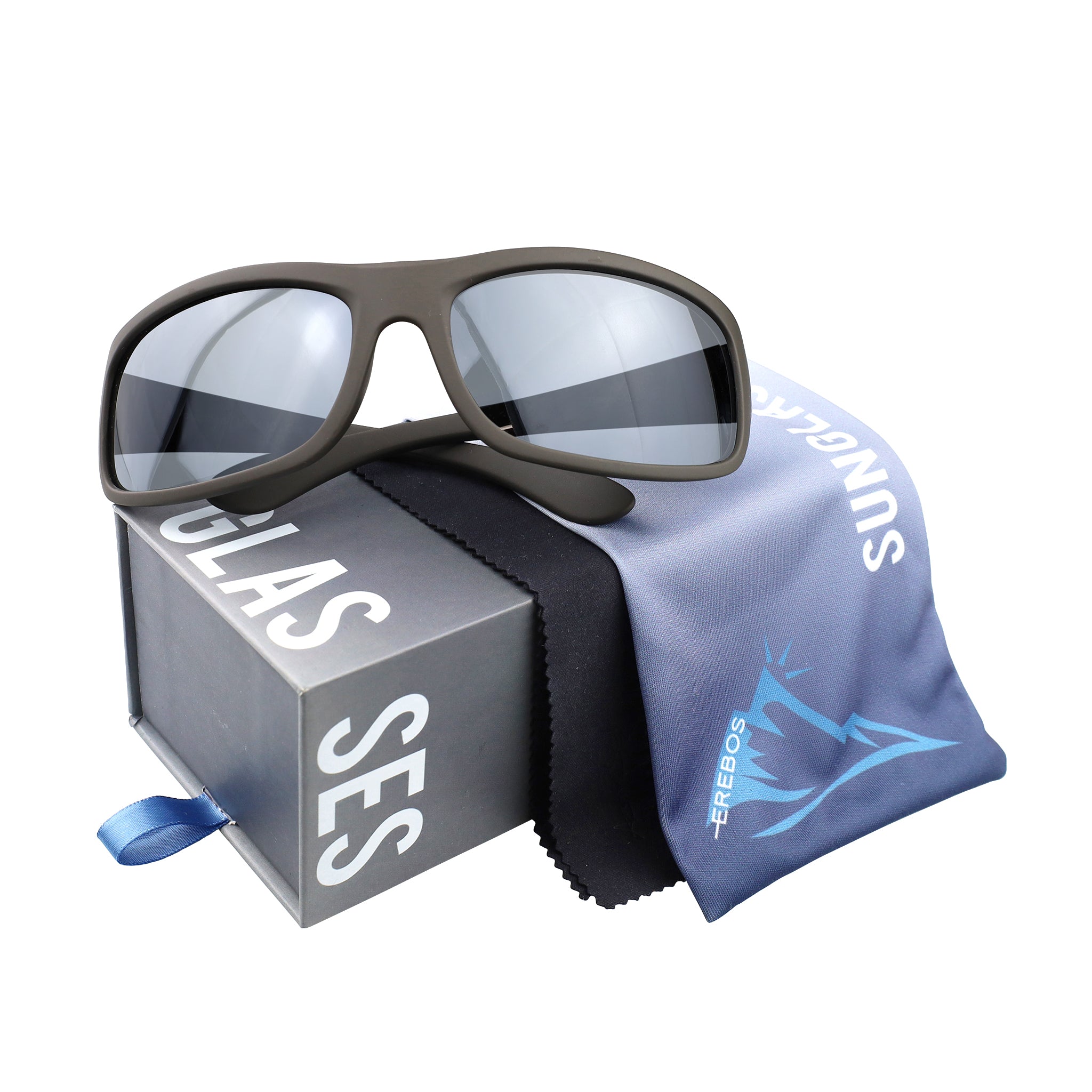 Sonnenbrille Erebos Extra Dunkel Kategorie 4 , L Grau , Damen Herren Kategorie 4 Polarisiert UV400
