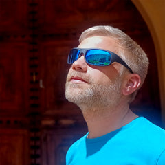 Sonnenbrille Erebos Extra Dunkel Kategorie 4 , L Blau verspiegelt , Damen Herren Kategorie 4 Polarisiert UV400