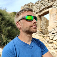Sonnenbrille Erebos Extra Dunkel Kategorie 4 , L Grün verspiegelt , Damen Herren Kategorie 4 Polarisiert UV400