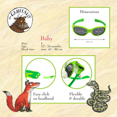 Baby-Sonnenbrille Grüffelo 6 - 24 Monate, Größe L , Lieblingsschmaus , Baby HYTREL Jungen Kategorie 3 Lotus-Effekt Mädchen Polarisiert Sale UV400